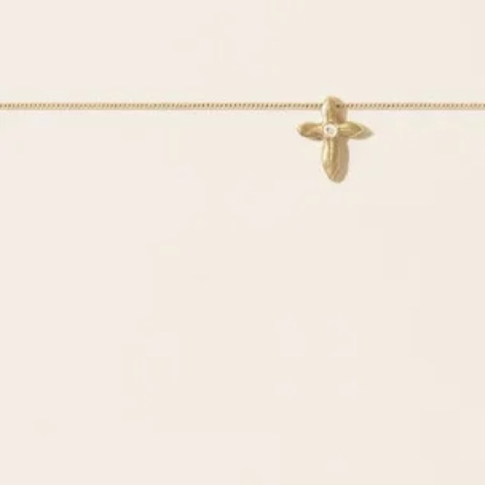 Pascale Monvoisin Emile 9K Gold Cross Pendant diamond  Necklace